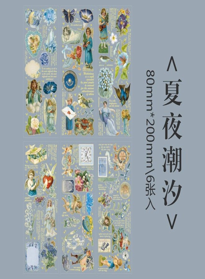 SAMVARDHAN Kawaii Sticker Set - 24 Sheets, 320+ Stickers Self Adhesive Vintage Angel,European and American Retro Red Flowers Decorative Stickers for Scrapbook, Japanese Style Sticker Set - Image 2